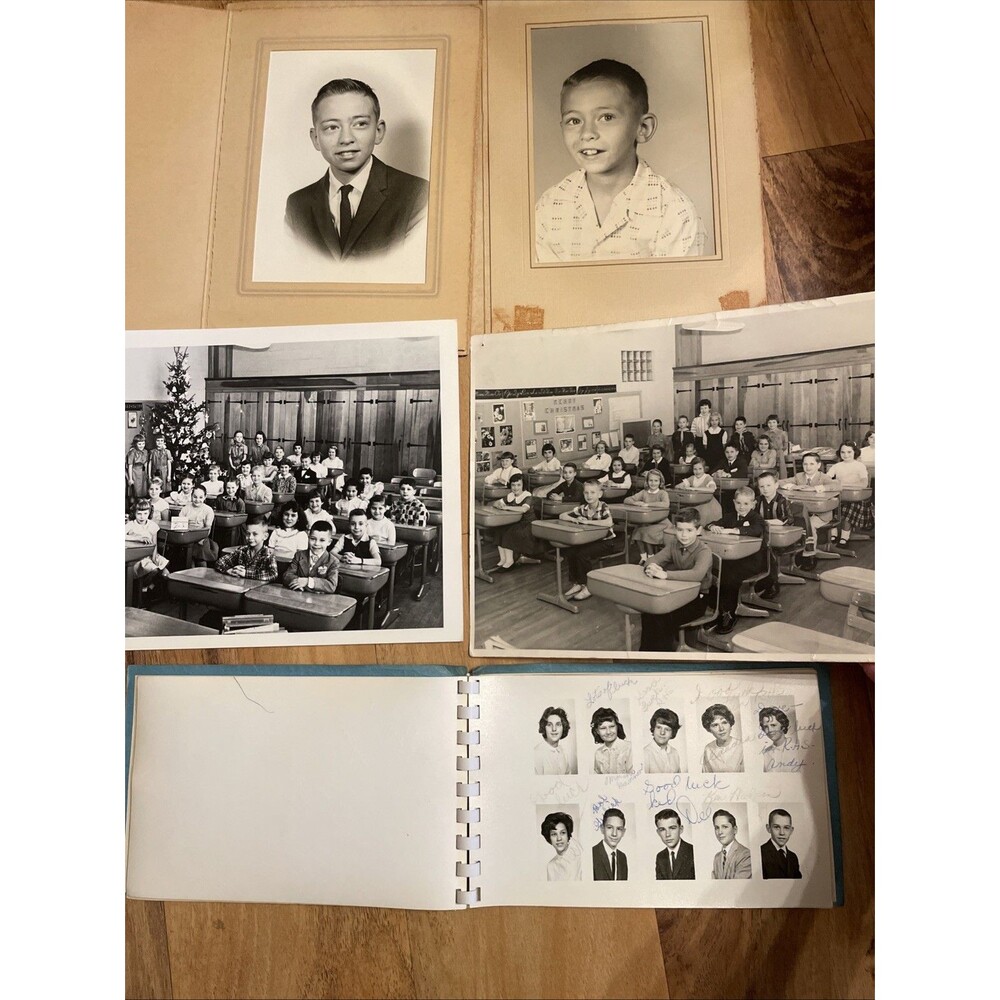1960s School Group Photo Lot Yearbook Signatures New Jersey Teacher Vtg